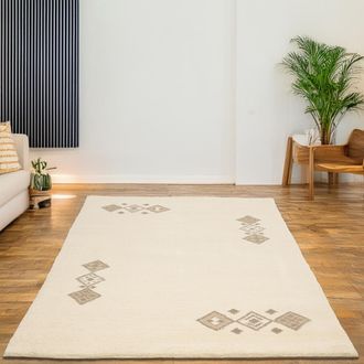 THEKO Wollteppich »Taza Royal 609« rechteckig 28 mm Höhe echter Berber Teppich aus Marokko, reine Wolle, handgeknüpft