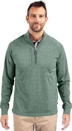 Cutter & Buck Adapt Eco Knit Heather Mens Quarter Zip Pullover