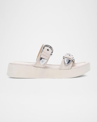 Frye Maya Double Buckle Slide Sandals