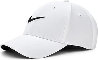 Nike Dri-FIT Club Structured Swoosh Cap Baseball Caps White/Black : LG/XL, Polyester/Spandex