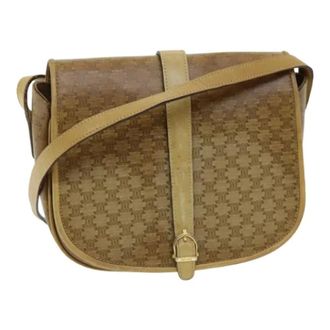Celine Pre-owned Cross Body Bags, female, Beige, Size: ONE SIZE Pre-owned Vintage Macadam Canvas Shoulder Bag