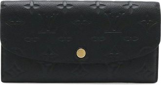 Louis Vuitton Black Leather Emily Long Wallet (Authentic Pre-Loved)