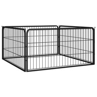 vidaXL Corral Para Perros 4 Paneles Acero Con Recubrimiento En Polvo Vidaxl