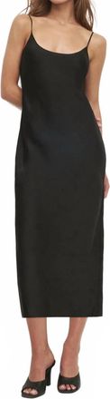 Favorite Daughter Amber Satin Slip Dress In Black