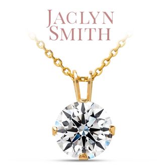 Jaclyn Smith 2 Carat Moissanite Solitaire Necklace In White Gold With Free Chain