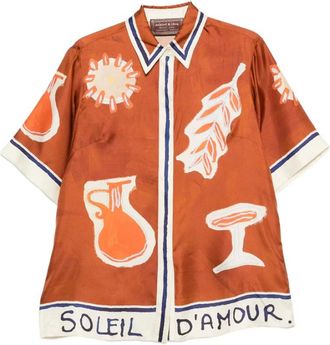 Alemais Overhemden, Dames, Veelkleurig, S, Soleil DAmour Zijden Shirt