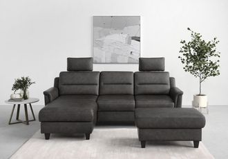 Sit&more Ecksofa »Farö L-Form« inklusive Federkern, wahlweise mit Bettfunktion und Bettkasten