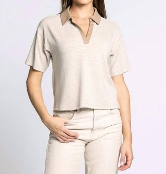 Thread & Supply Calix Thin Stripe Top In Tan White
