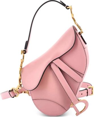 Dior Borsa a spalla Saddle media in pelle con tracolla - Rosa