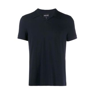 Giorgio Armani Polo Shirts, male, Blue, Size: XL Navy Blue Polo Shirt