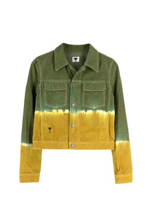 Dior Green and Yellow Tie Dye Corduroy Jacket Size XS