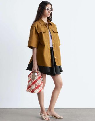 & Other Stories Camicia oversize multitasche in puro cotone beige-Neutro
