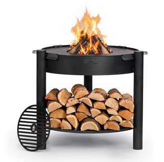 Cook King Kit De Brasero De Jard&iacute;n montana 80 Cm Alto Con Placa Parrilla De 78 Cm Con 4 Mangos Y Parrilla De 37 Cm