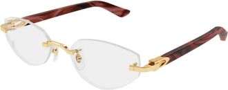 Cartier Glasses, female, Yellow, Size: 55 MM Ct0609O Optical Frame