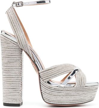 Aquazzura Ari 150mm platform sandals - women - PVC - 38 - Silver