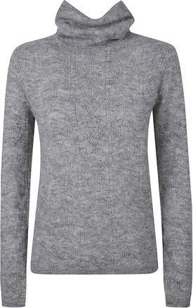 P.A.R.O.S.H. Textured Grey Knit Sweater With Relaxed Fit