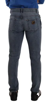 Dolce & Gabbana Two-Tone Tattered Denim Jeans - Blue