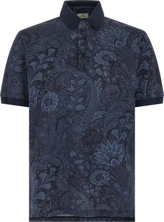 Etro Blue Cotton Polo Mens Shirt