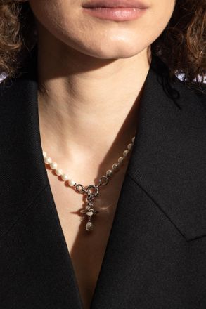 Vivienne Westwood Pearl Necklace Aleksa, Womens, Cream