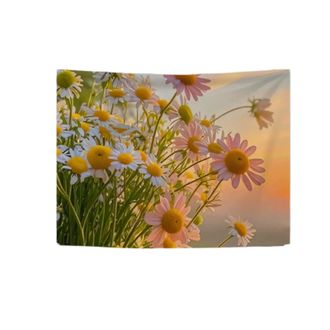 OEM Tapiz - Estampado De Margaritas - 200x150 Cm - Para Decoraci&oacute;n De Pared En Dormitorio Sal&oacute;n O Habitaci&oacute;n De Estudiante - Incluye Kit De Montaje