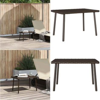 vidaXL Tavolino Giardino Rettangolare Marrone 60x40x37 cm Polyrattan - Tavolino esterno - Rattan