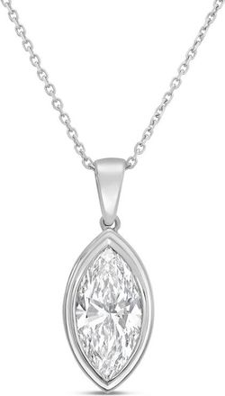 Diana M. Jewels 14kt white gold2.00 ct lab grown marquise bezel with bail pendant