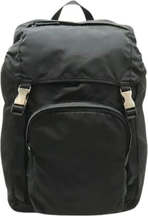 Prada Pre-owned Vintage Rugzak - Heren - Vintage Rugzakken - Zwart - ONE Size - Nylon - Vintage