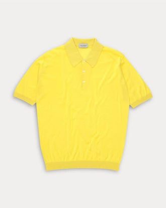 Fortela Isis Short Sleeve Knit Polo in Yellow at Nordstrom, Size X-Large