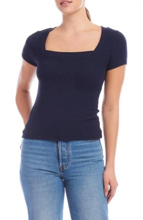 Fifteen Twenty Mindy Square Neck Top In Navy