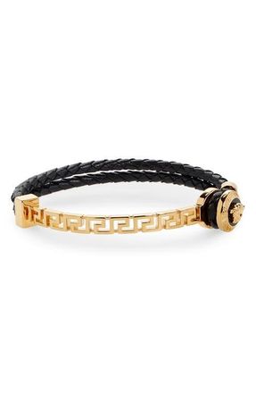 Versace Mens Medusa Coin Bracelet in Versace Gold/Black at Nordstrom, Size Medium