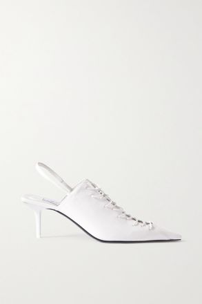 Jimmy Choo London + Jean Paul Gaultier D&eacute;collet&eacute; Slingback In Vernice 60 - Bianco