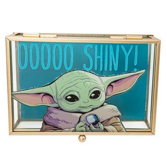 Star Wars The Mandalorian Grogu OOOOO SHINY! Gold Trim Glass Jewelry Box in Multi at Nordstrom