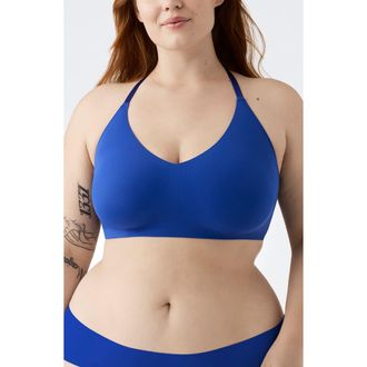 True & Co. Triangle Lace Racerback Bralette in Mazarine at Nordstrom, Size X-Large