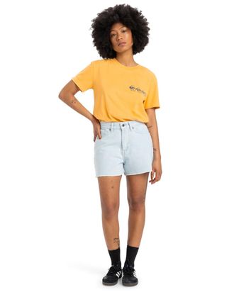 Quiksilver Jeansshorts QUIKSILVER Denim, Damen, Gr. 25 (XXS), blau (ice flow), Obermaterial: 100% Walkfrottier;, Jeans Jeansshorts