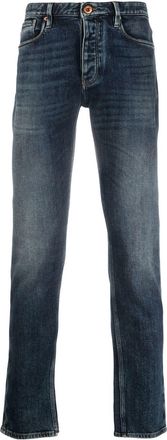 Emporio Armani stonewashed straight-leg jeans - men - Cotton/Spandex/Elastane - 40 - Blue