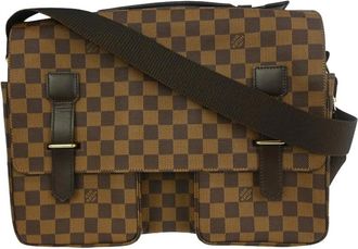 Louis Vuitton Pre-owned Cross Body Bags, female, Brown, Size: ONE SIZE Pre-owned Damier Ebene Messenger Bag