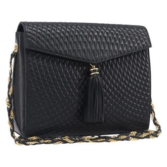 Bally Vintage Chain Quilted Leather Leather Shoulder Bag Bag (Pre-Owned)