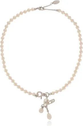 Vivienne Westwood Necklaces, female, Beige, Size: ONE SIZE Claude Small Pearl Necklace