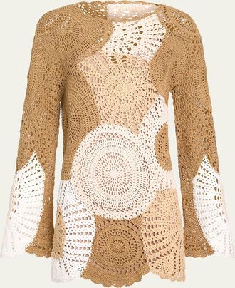 Ramy Brook Carina Crochet Sweater Dress