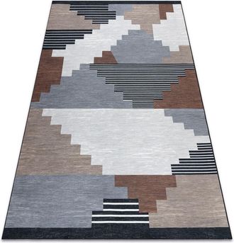 RugsX Rugsx - Antika Alfombra 126 Tek, Geom&eacute;trico Moderno, Lavable - Beige / Gris Multicolour 120x170 Cm