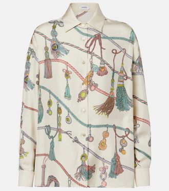 Versace Camicia in twill di seta con stampa