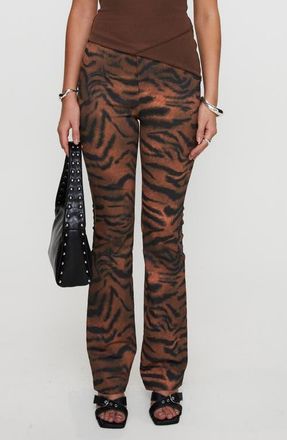 Princess Polly Andrina Tiger Stripe Straight Leg Pants in Multi at Nordstrom, Size 4