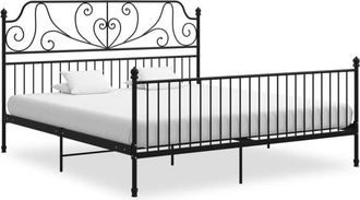 vidaXL Estructura De Cama Sin Colch&oacute;n Metal Negro 200x200 Cm Vidaxl