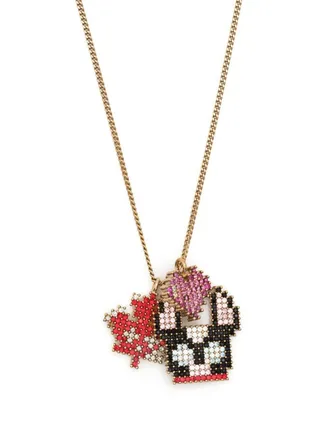 Dsquared2 crystal charm necklace - Goud