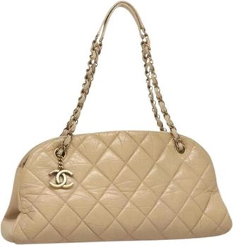 Chanel Pre-owned Shoulder Bags, female, Beige, Size: ONE SIZE Pre-owned Leather chanel-bags