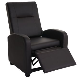 Hhg Poltrona Relax Denver Basic Ecopelle Inclinabile 90x75x100cm Marrone