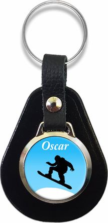 Generic Personalised Snowboarding Keyring Key Fob Customised Birthday Gift R403