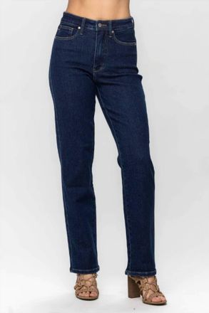 Judy Blue Womens Carrie High Waist Tummy Control Classic Straight Jeans In Blue