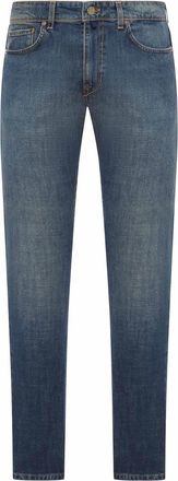 Incotex Medium Wash Blue Cotton Denim Jeans