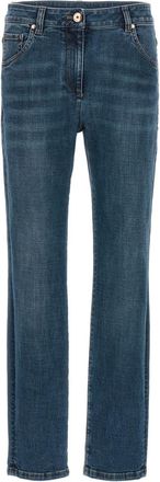 Brunello Cucinelli Blue Straight Flat Front Jeans